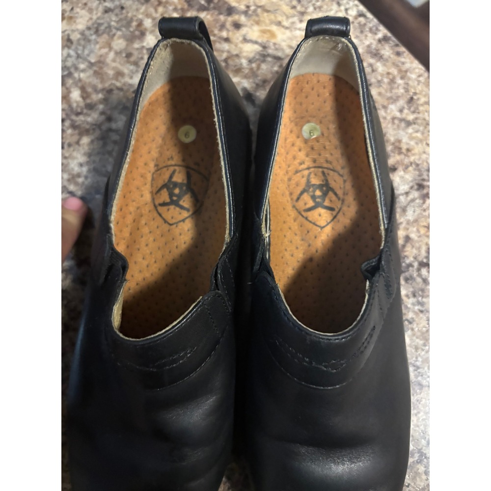 Ariat Women Black Leather Slip On Clogs Comfort Loafers Shoes Size 6B - Picture 2 of 9